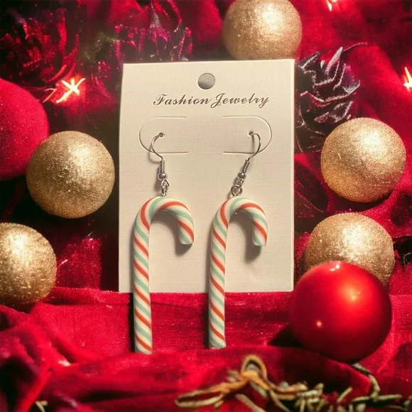 CANDY Cane Dangle Earrings set of 2 pairs (new) - Picture 6 of 9